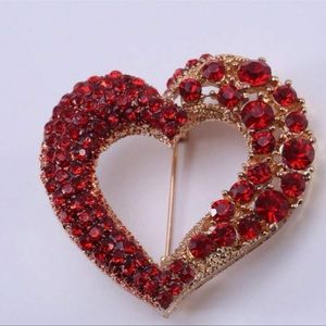 1pc European And American Style Fashionable Jewel Heart Shaped Women's